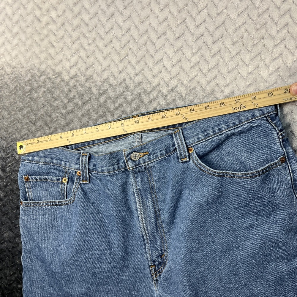 Levi's 505 Mens 40x34 Blue Regular Fit Straight Leg Denim Jeans Medium Wash Y2K - Picture 5 of 11